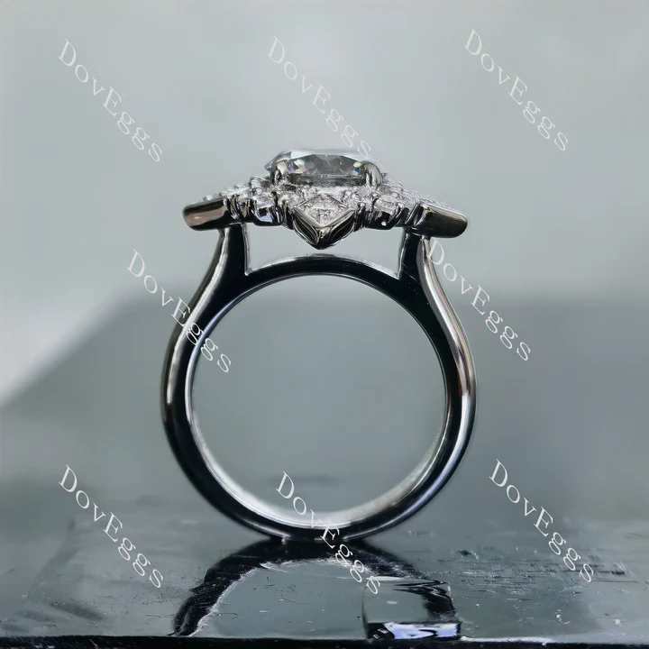 DovEggs art deco engagement ring semi-mount only(Exclusively to DovEggs Stones)