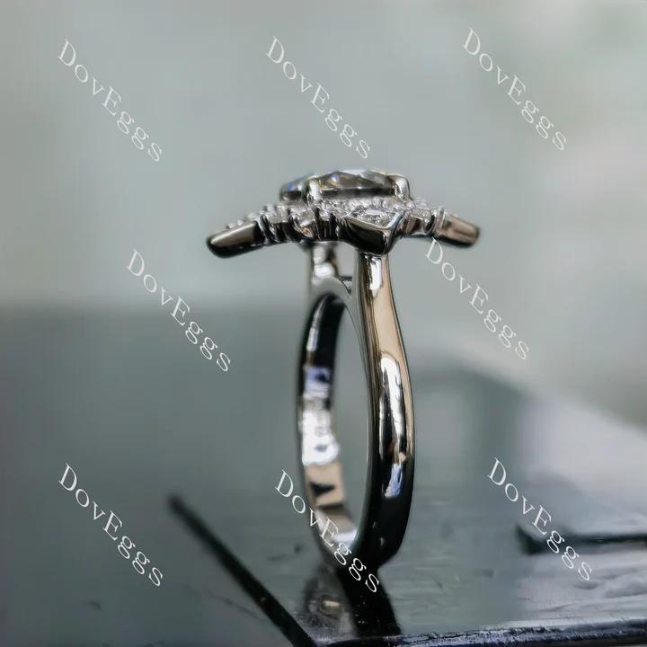 DovEggs art deco engagement ring semi-mount only(Exclusively to DovEggs Stones)