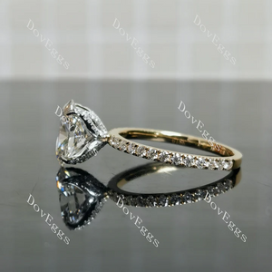 Corona pave engagement ring semi-mount only(Exclusively to DovEggs Stones)