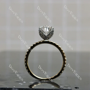 Corona pave engagement ring semi-mount only(Exclusively to DovEggs Stones)