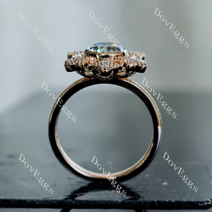 DovEggs floral bezel engagement ring semi-mount only(Exclusively to DovEggs Stones)