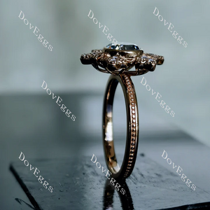 DovEggs floral bezel engagement ring semi-mount only(Exclusively to DovEggs Stones)