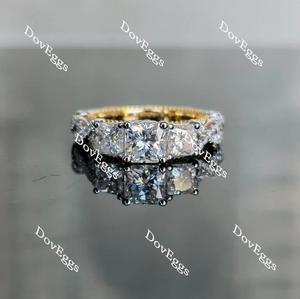 DovEggs three-stone vintage engagement ring semi-mount only(Exclusively to DovEggs Stones)