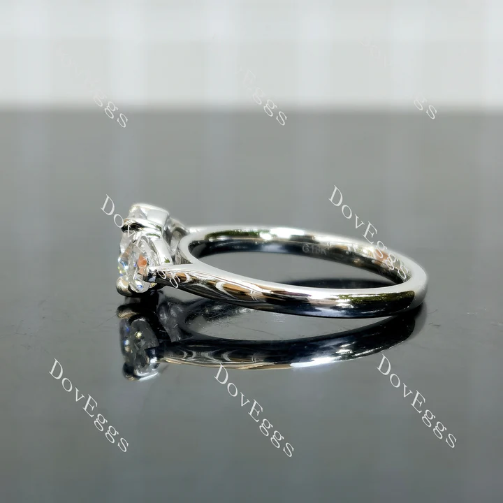 DovEggs three-stone engagement ring semi-mount only(Exclusively to DovEggs Stones)