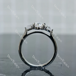 DovEggs three-stone engagement ring semi-mount only(Exclusively to DovEggs Stones)