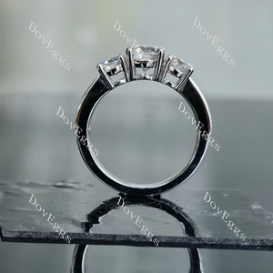 DovEggs three-stone engagement ring semi-mount only(Exclusively to DovEggs Stones)