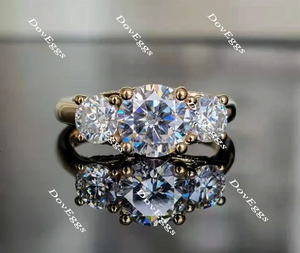 DovEggs three-stone vintage engagement ring semi-mount only(Exclusively to DovEggs Stones)