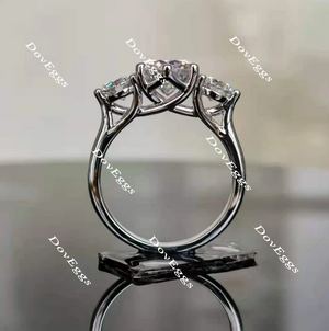 DovEggs three-stone engagement ring semi-mount only(Exclusively to DovEggs Stones)