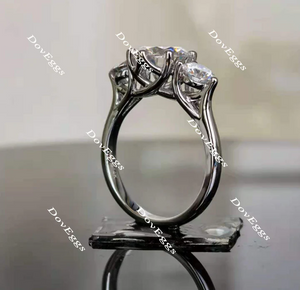 DovEggs three-stone engagement ring semi-mount only(Exclusively to DovEggs Stones)