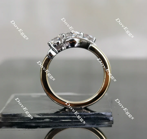 DovEggs vintage three-stone engagement ring semi-mount only(Exclusively to DovEggs Stones)