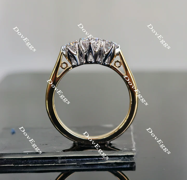 DovEggs vintage three-stone engagement ring semi-mount only(Exclusively to DovEggs Stones)