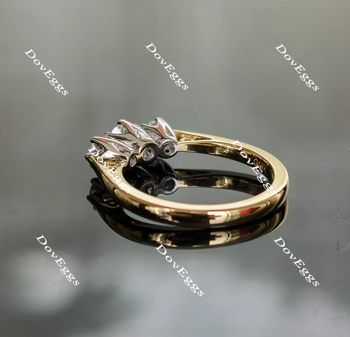 DovEggs vintage three-stone engagement ring semi-mount only(Exclusively to DovEggs Stones)