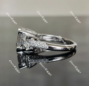 DovEggs art deco three-stone engagement ring semi-mount only(Exclusively to DovEggs Stones)