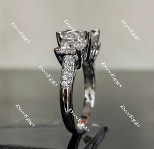 DovEggs art deco three-stone engagement ring semi-mount only(Exclusively to DovEggs Stones)