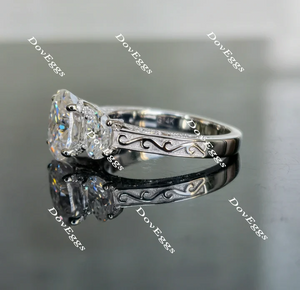 Doveggs three-stones vintage engagement ring semi-mount only(Exclusively to DovEggs Stones)