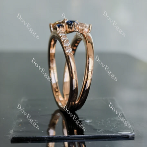 Amber side stones split shank engagement ring semi-mount only(Exclusively to DovEggs Stones)