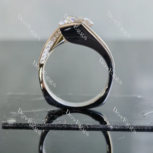 Doveggs curved pave engagement ring semi-mount only(Exclusively to DovEggs Stones)