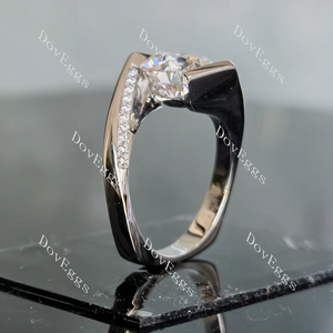 Doveggs curved pave engagement ring semi-mount only(Exclusively to DovEggs Stones)