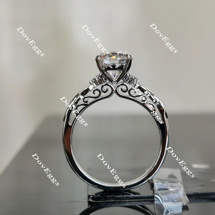 Doveggs art deco engagement ring semi-mount only(Exclusively to DovEggs Stones)