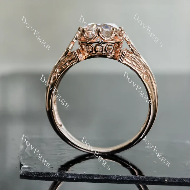 Doveggs vintage solitaire engagement ring semi-mount only(Exclusively to DovEggs Stones)