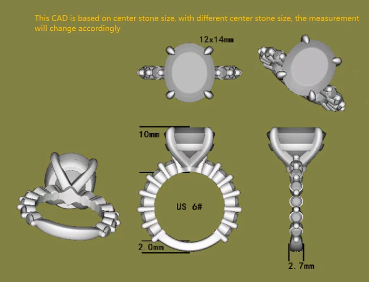 DovEggs pave engagement ring semi-mount only(Exclusively to DovEggs Stones)