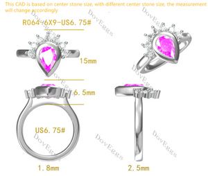 DoveEggs bezel art deco engagement ring semi-mount only(Exclusively to DovEggs Stones)