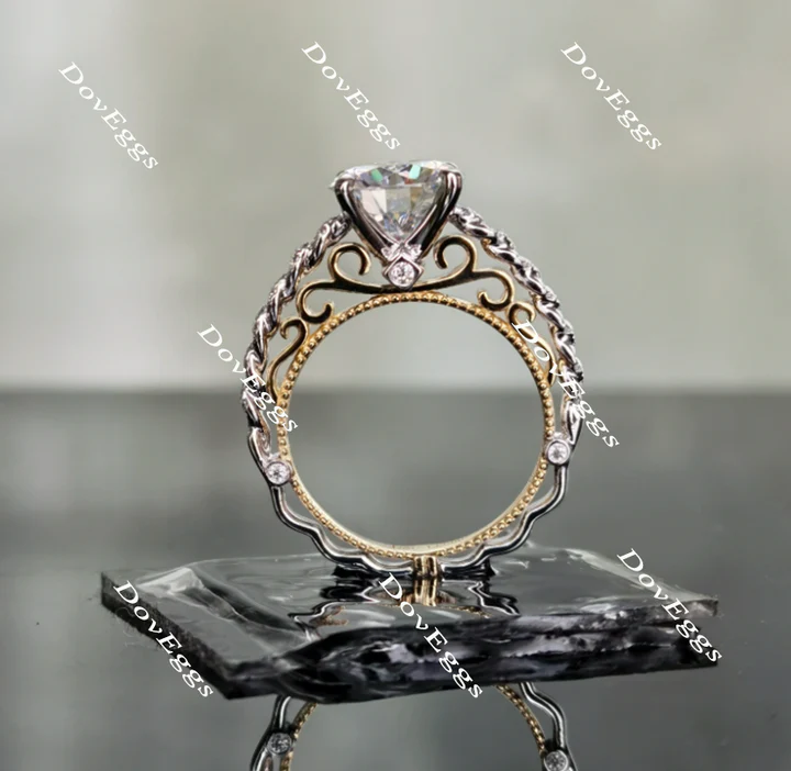 DoveEggs vintage pave engagement ring semi-mount only(Exclusively to DovEggs Stones)