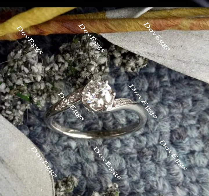 DoveEggs tension pave engagement ring semi-mount only(Exclusively to DovEggs Stones)