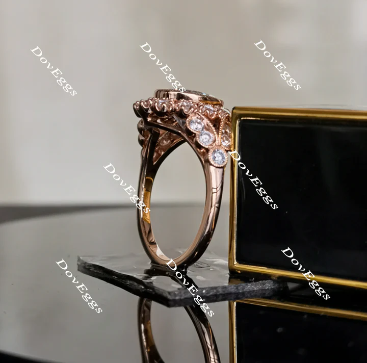 The Marisol flower shape vintage engagement ring semi-mount only(Exclusively to DovEggs Stones)