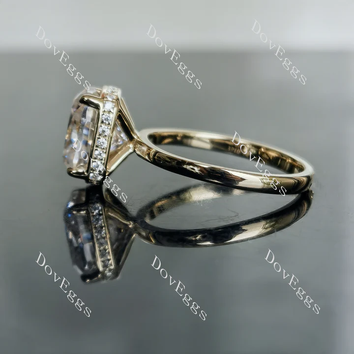 Naomi bezel hidden halo engagement ring semi-mount only(Exclusively to DovEggs Stones)