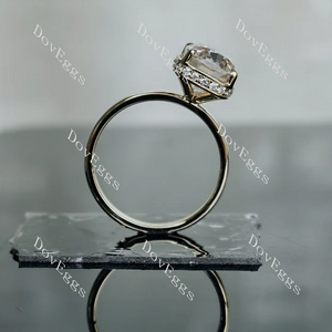 Naomi bezel hidden halo engagement ring semi-mount only(Exclusively to DovEggs Stones)