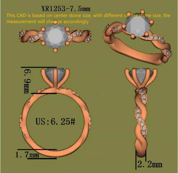 KD’s histone curved band engagement ring semi-mount only(Exclusively to DovEggs Stones)