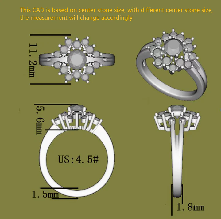 Jane Ella floral split shank engagement ring semi-mount only(Exclusively to DovEggs Stones)