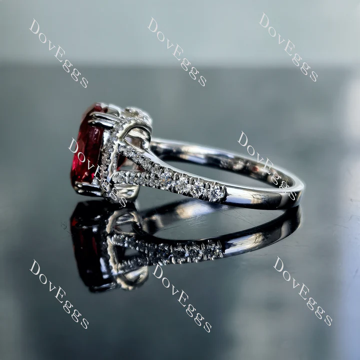 I‘abbraccio half eternity pave split shank engagement ring semi-mount only(Exclusively to DovEggs Stones)