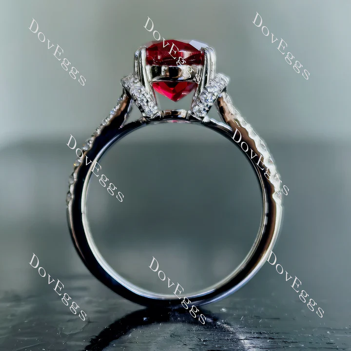 I‘abbraccio half eternity pave split shank engagement ring semi-mount only(Exclusively to DovEggs Stones)