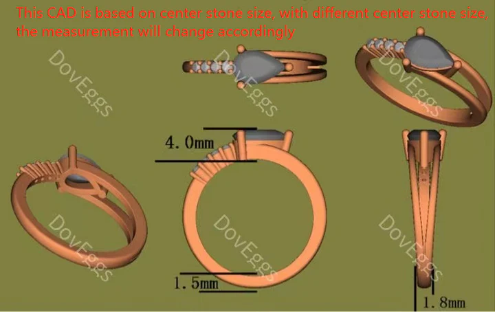 Follow Your Arrow pave ngagement ring semi-mount only(Exclusively to DovEggs Stones)