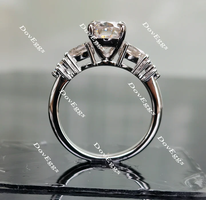 Doveggs side stone ngagement ring semi-mount only(Exclusively to DovEggs Stones)