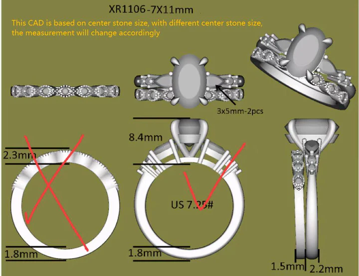 Doveggs side stone ngagement ring semi-mount only(Exclusively to DovEggs Stones)