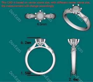 Doveggs vintage ngagement ring semi-mount only(Exclusively to DovEggs Stones)