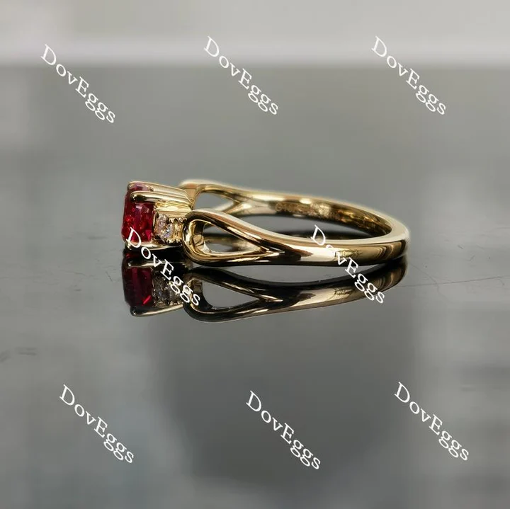 Doveggs side stones art deco engagement ring semi-mount only(Exclusively to DovEggs Stones)