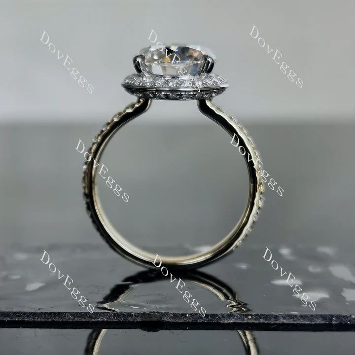 Doveggs halo pave engagement ring semi-mount only(Exclusively to DovEggs Stones)