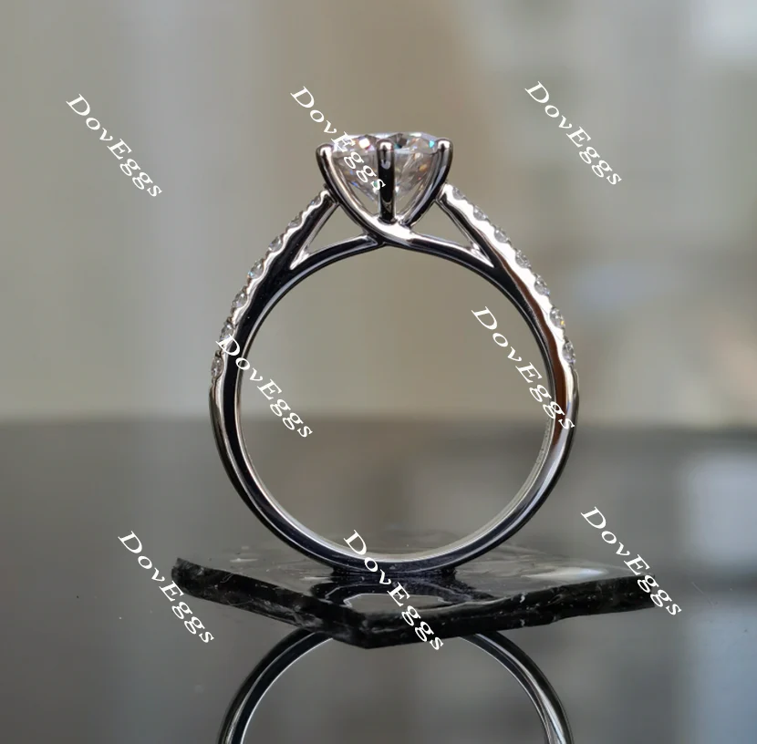 Doveggs half eternity pave engagement ring semi-mount only(Exclusively to DovEggs Stones)