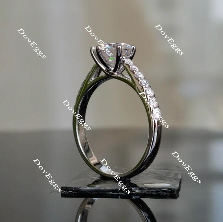 Doveggs half eternity pave engagement ring semi-mount only(Exclusively to DovEggs Stones)