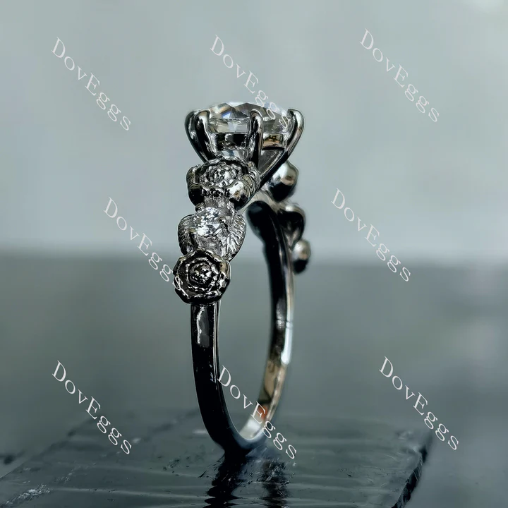 DovEggs floral art deco engagement ring only semi-mount only(Exclusively to DovEggs Stones)