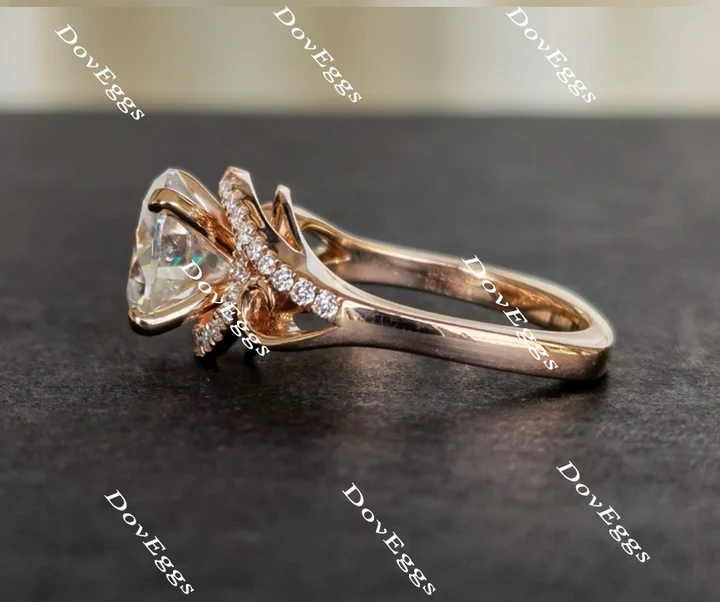 DovEggs art deco engagement ring only semi-mount only(Exclusively to DovEggs Stones)