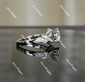 DovEggs pave art deco engagement ring only semi-mount only(Exclusively to DovEggs Stones)