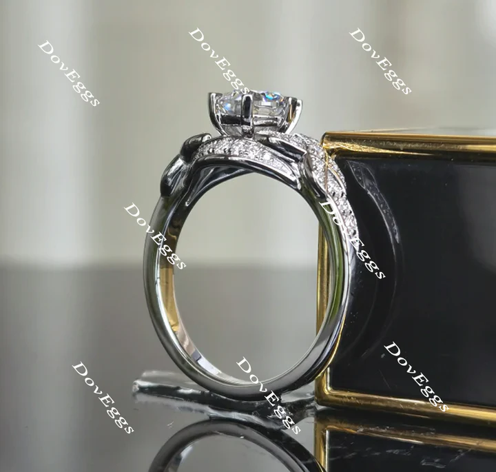 DovEggs pave art deco engagement ring only semi-mount only(Exclusively to DovEggs Stones)