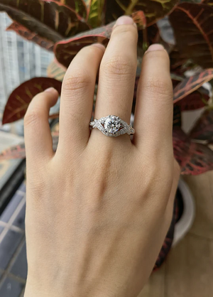 DovEggs pave art deco engagement ring only semi-mount only(Exclusively to DovEggs Stones)