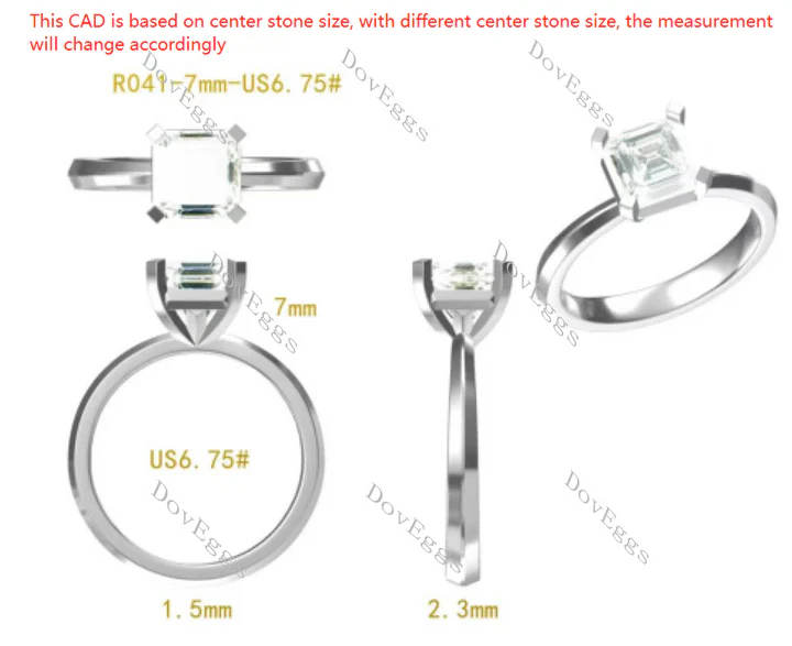 DovEggs solitaire engagement ring only semi-mount only(Exclusively to DovEggs Stones)