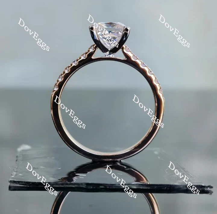 DovEggs half eternity pave engagement ring only semi-mount only(Exclusively to DovEggs Stones)